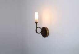 Blackened Brass Small Light, Bathroom Light Glass Wall Lighting , Glass Lamp Vanity Fixture, Matte Sconce, Lamp - thumbnail 1
