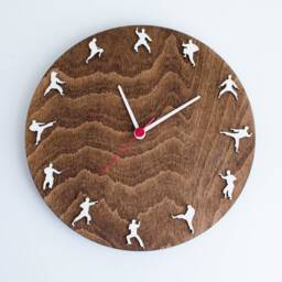 Karate Taekwondo Clock, Martial Arts Wood Wall Decor - thumbnail 3