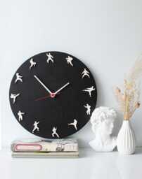 Karate Taekwondo Clock, Martial Arts Wood Wall Decor - thumbnail 1