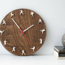 Karate Taekwondo Clock, Martial Arts Wood Wall Decor - thumbnail 2