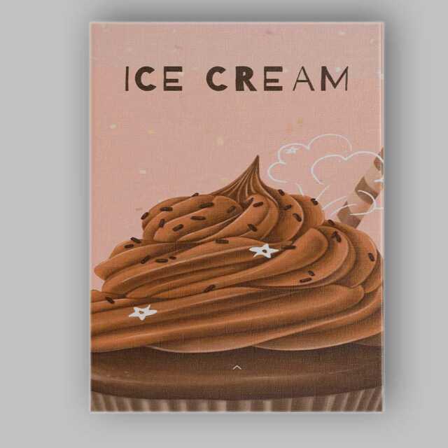 Chocolate Soft Serve Ice Cream Dessert Illustration Canvas Wall Art Print Decor Picture Ready To Hang - image 1