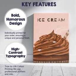 Chocolate Soft Serve Ice Cream Dessert Illustration Canvas Wall Art Print Decor Picture Ready To Hang - thumbnail 2