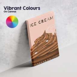 Chocolate Soft Serve Ice Cream Dessert Illustration Canvas Wall Art Print Decor Picture Ready To Hang - thumbnail 4