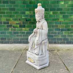 Concrete Chinese Emperor Statue Handmade Man Sculpture Outdoor Feng Shui Garden Decor Cement Ornament Oriental Yard Art Gift - thumbnail 3