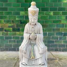 Concrete Chinese Emperor Statue Handmade Man Sculpture Outdoor Feng Shui Garden Decor Cement Ornament Oriental Yard Art Gift - thumbnail 2