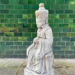 Concrete Chinese Emperor Statue Handmade Man Sculpture Outdoor Feng Shui Garden Decor Cement Ornament Oriental Yard Art Gift - thumbnail 4