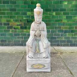 Concrete Chinese Emperor Statue Handmade Man Sculpture Outdoor Feng Shui Garden Decor Cement Ornament Oriental Yard Art Gift - thumbnail 1