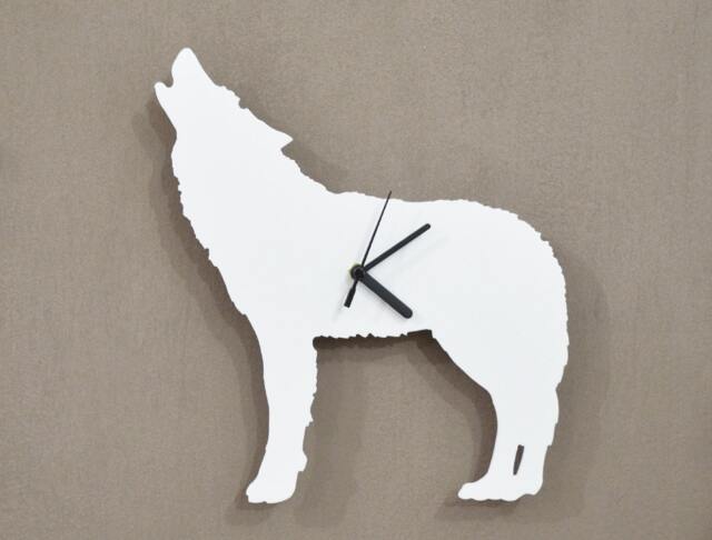 Alpha Male Howling Wolf Silhouette - Wall Clock - image 1