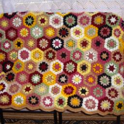 Granny Square Crochet Blanket Baby Crib - thumbnail 2