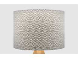 Ikat Grey Geo Lampshade Table Floor Lamp/Ceiling Pendant Small Medium Large 15cm 20cm 25cm 30cm 35cm 40cm Fabric Drum Light Shade - thumbnail 1