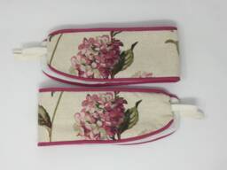 One Pair Handmade Laura Ashley Hydrangea Pink Curtain Tie Backs Piped Cerise - thumbnail 1