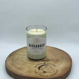 Discarded Rum Bottle Candle - Spiced Orange Natural Soy Wax 90 Hour Upcycled Recycled Sustainable - thumbnail 2