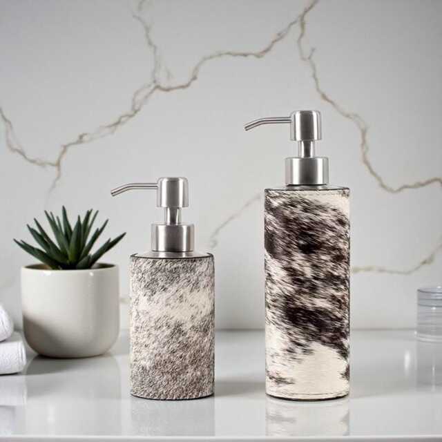 Boho Soap Dispenser Luxury Lotion Bottle With Horse Hair, Unique Bathroom Decor - image 1