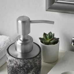 Boho Soap Dispenser Luxury Lotion Bottle With Horse Hair, Unique Bathroom Decor - thumbnail 2