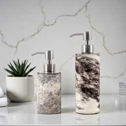 Boho Soap Dispenser Luxury Lotion Bottle With Horse Hair, Unique Bathroom Decor