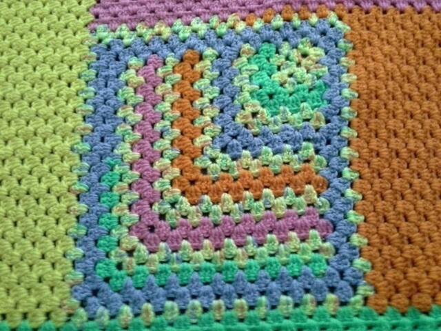 Brightly Colored Off-Set Square & Stripes Blanket - image 1