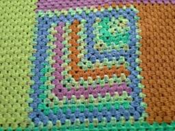 Brightly Colored Off-Set Square & Stripes Blanket - thumbnail 1