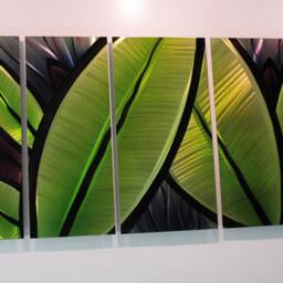 Large Metal Wall Art Tropical Green Leaves Sculpture - thumbnail 3