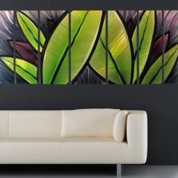 Large Metal Wall Art Tropical Green Leaves Sculpture - thumbnail 2
