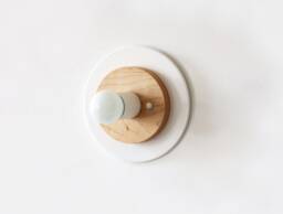 Minimalist White & Maple Flush Mount Fixture Light Entry Hallway Lighting Vanity Sconce Bedside Lamp