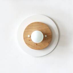 Minimalist White & Maple Flush Mount Fixture Light Entry Hallway Lighting Vanity Sconce Bedside Lamp - thumbnail 2
