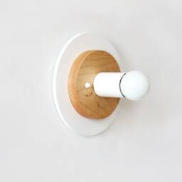 Minimalist White & Maple Flush Mount Fixture Light Entry Hallway Lighting Vanity Sconce Bedside Lamp - thumbnail 4