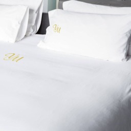 Gold Personalized Monogram Double Flat Bed Sheets
