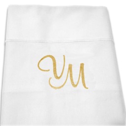 Gold Personalized Monogram Double Flat Bed Sheets - thumbnail 2