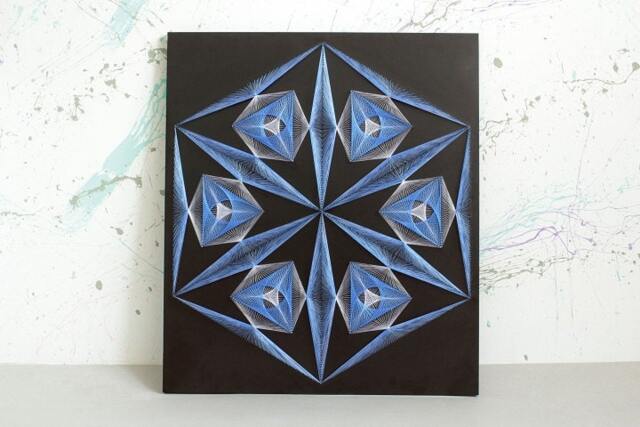 Crystal - Symbol Of Eternity, String Art, Mandala, Zen, Sacred Geometry, Wall Pictures, Home Decor, Nail Hanging - image 1