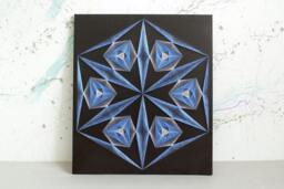 Crystal - Symbol Of Eternity, String Art, Mandala, Zen, Sacred Geometry, Wall Pictures, Home Decor, Nail Hanging - thumbnail 1