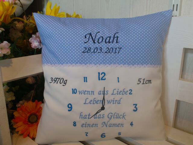 Pillow - Cover For Birth - Saying in Clock Pink - image 1