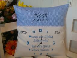 Pillow - Cover For Birth - Saying in Clock Pink - thumbnail 1