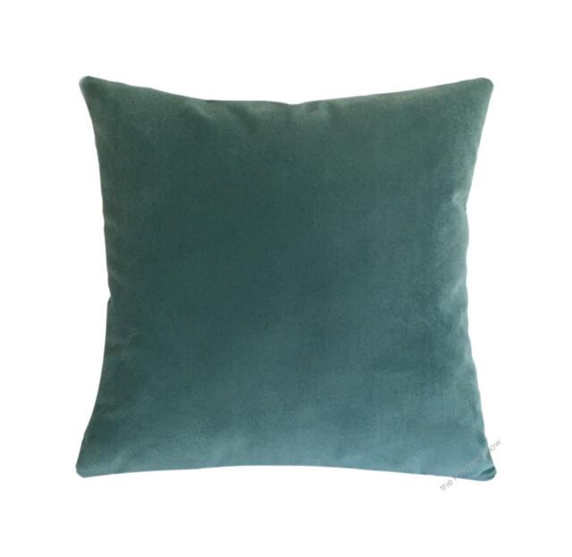 Caribbean Green Velvet Suede Decorative Throw Pillow Cover/Case Cushion 18x18 - image 1