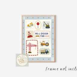 Gallery Wall Construction Prints For A Child's Room Or Nursery, Including Personalised Name Print - Prints Only Unframed - thumbnail 3