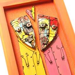Abstract Couple Ceramic Art Sculpture, Anniversary Gift - thumbnail 3