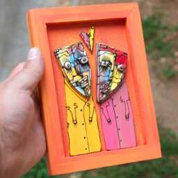 Abstract Couple Ceramic Art Sculpture, Anniversary Gift - thumbnail 1