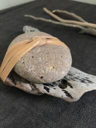 Zen Ritual Stone With Drift Wood - Handcrafted Meditation Object Focus Tool For Daily Mindfulness Practice - A1236 - thumbnail 3