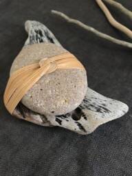 Zen Ritual Stone With Drift Wood - Handcrafted Meditation Object Focus Tool For Daily Mindfulness Practice - A1236 - thumbnail 2