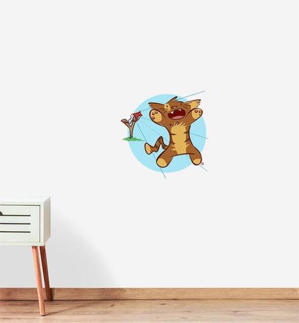 Cat-A-Pult Wall Sticker Decal - Kids Stickers, Animals Childrens Decals, Art, Room, Girl, Boy