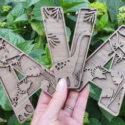 Dinosaur Wooden Letters, Dino Alphabet, Boho Nursery Decor, Scandi Accessory, Childrens Dinosaur Name Wall Sign, Lettering - thumbnail 2