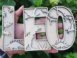 Dinosaur Wooden Letters, Dino Alphabet, Boho Nursery Decor, Scandi Accessory, Childrens Dinosaur Name Wall Sign, Lettering - thumbnail 1