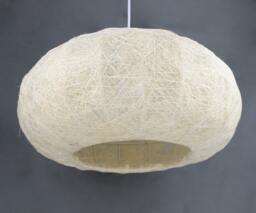 Natural Palm Silk Pendant Light - Rustic Globe Hanging Lamp