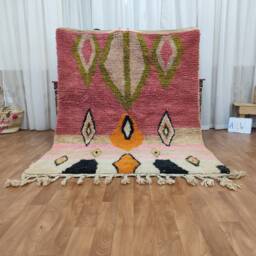 Colorful Boujaad Wool Rug, Handmade Moroccan Berber Carpet, Vibrant Boho Home Style
