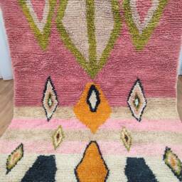 Colorful Boujaad Wool Rug, Handmade Moroccan Berber Carpet, Vibrant Boho Home Style - thumbnail 3