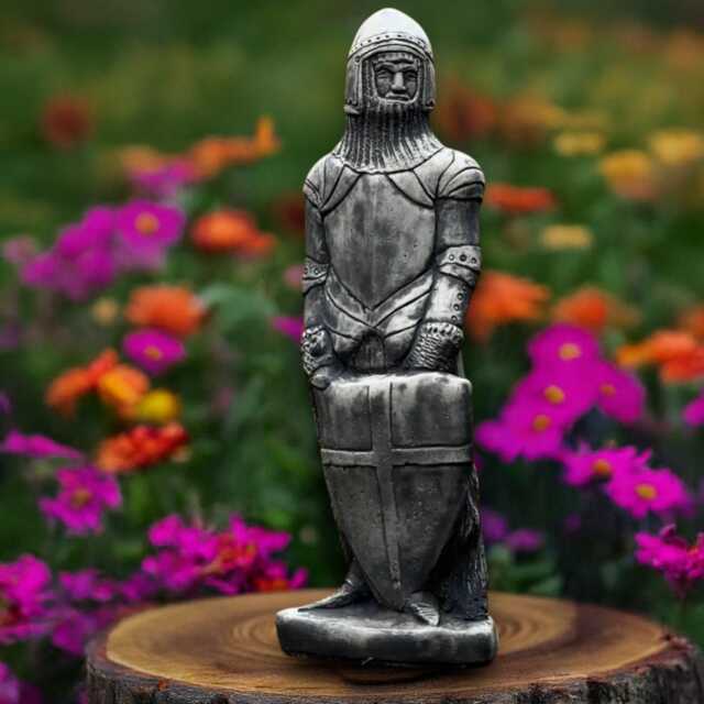 Concrete Warrior With Shield Statue Medieval Soldier Sculpture Heroic Garden Defender Decor Cement Knight Figure Outdoor Battle Ornament - image 1