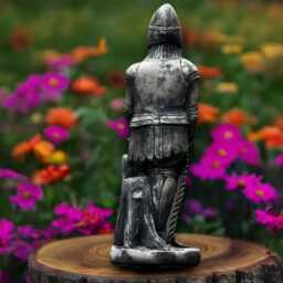 Concrete Warrior With Shield Statue Medieval Soldier Sculpture Heroic Garden Defender Decor Cement Knight Figure Outdoor Battle Ornament - thumbnail 4