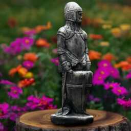 Concrete Warrior With Shield Statue Medieval Soldier Sculpture Heroic Garden Defender Decor Cement Knight Figure Outdoor Battle Ornament - thumbnail 3