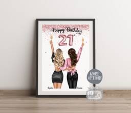 30Th Birthday Gift, Friend Best Wall Art, Personalised Gift - thumbnail 1