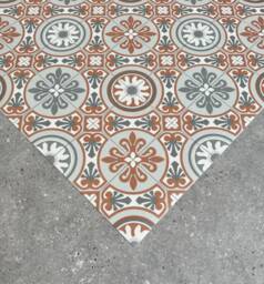 Kitchen Floor Mat, Terracotta Vinyl Rug, Moroccan Tile Effect Runner, Decorative PVC Carpet