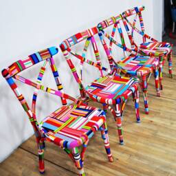 4 X Colorful Thonet Dining Chairs - thumbnail 4